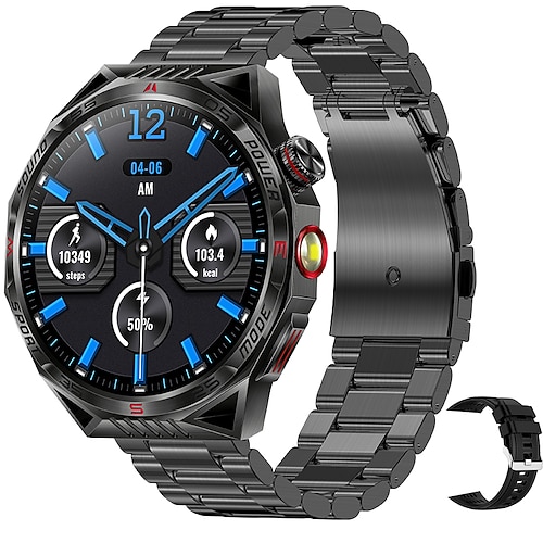 torcia elettrica a led smart watch da uomo ht28 sport all'aria aperta luce laser bluetooth bussola parlante smart watch con batteria di grandi dimensioni da 450 mAh