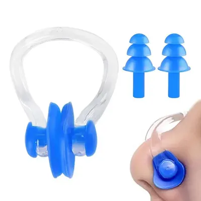3PCS Swimming Nose Clip Earplugs Comfortable Soft Silicone Ear Clips Set For Adults Children Surf Diving Swim Pool Accessories