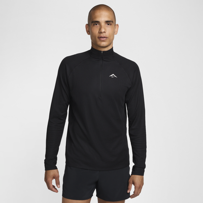Nike Trail Men's Dri-FIT 1/2-Zip Mid-Layer Top - Black - Polyester/Wool/Elastane