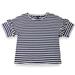 J. Crew Tops | J.Crew S. Loose Fitting Ruffle Short Sleeve Navy And White Striped Crewneck Top | Color: Blue/White | Size: S