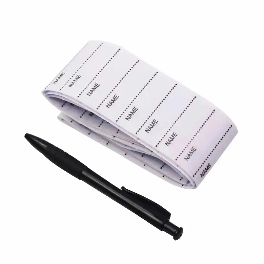 200 Stück/Packung, weiß, waschbar, zum Aufbügeln, Namensschilder-Set für Kleidungsetiketten, Kleidungsstücke, Stoffetiketten, Marker, Nähzubehör, 55 x 15 mm Image