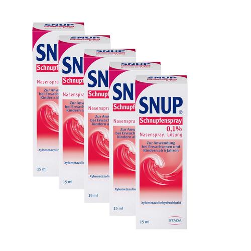 Snup Schnupfenspray 0,1% Nasenspray Fünferpack 5x15 ml