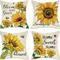 TEMU Thanksgiving Sunflower Sunshine Throw Pillow Cover Set Of 4, Spring Summer Fall Home Sweet Home Blessed Porch Patio Outdoor Pillowcase, Fall Autumn Flower Farmhouse Couch Cushion Case Decor