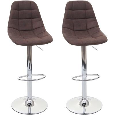 Neuwertig] 2er-Set Barhocker HHG 356, Barstuhl Tresenhocker, MVG-zertifiziert vintage dunkelbraun, Image