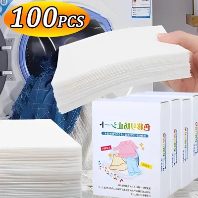 100/30PCS Laundry Paper Anti-Staining Laundry Tablets Clothes Sheets Anti-String Mixing Color