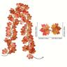 Fall Garland Maple Leaf, Hanging Vine Garland Artificial Autumn Foliage Garland Thanksgiving Decor for Home