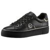 Plateausneaker TAMARIS, Damen, Gr. 37, schwarz, Leder, Lederimitat, unifarben, kontrastfarbene Details, sportlich, Schuhe, Freizeitschuh, Halbschuh, Schnürschuh mit gepolstertem Schaftrand, Topseller