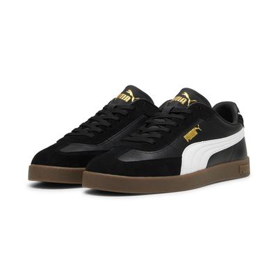 Sneaker PUMA "CLUB II ERA", Gr. 40, schwarz-weiß (puma schwarz, puma weiß, puma gold), Leder, unifarben, sportlich, Schu