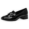 Slipper TAMARIS, Damen, Gr. 42, schwarz, Lacksynthetik, unifarben, modisch, Schuhe, Blockabsatz, Pumps, Businessschuh mit modischer Zierspange
