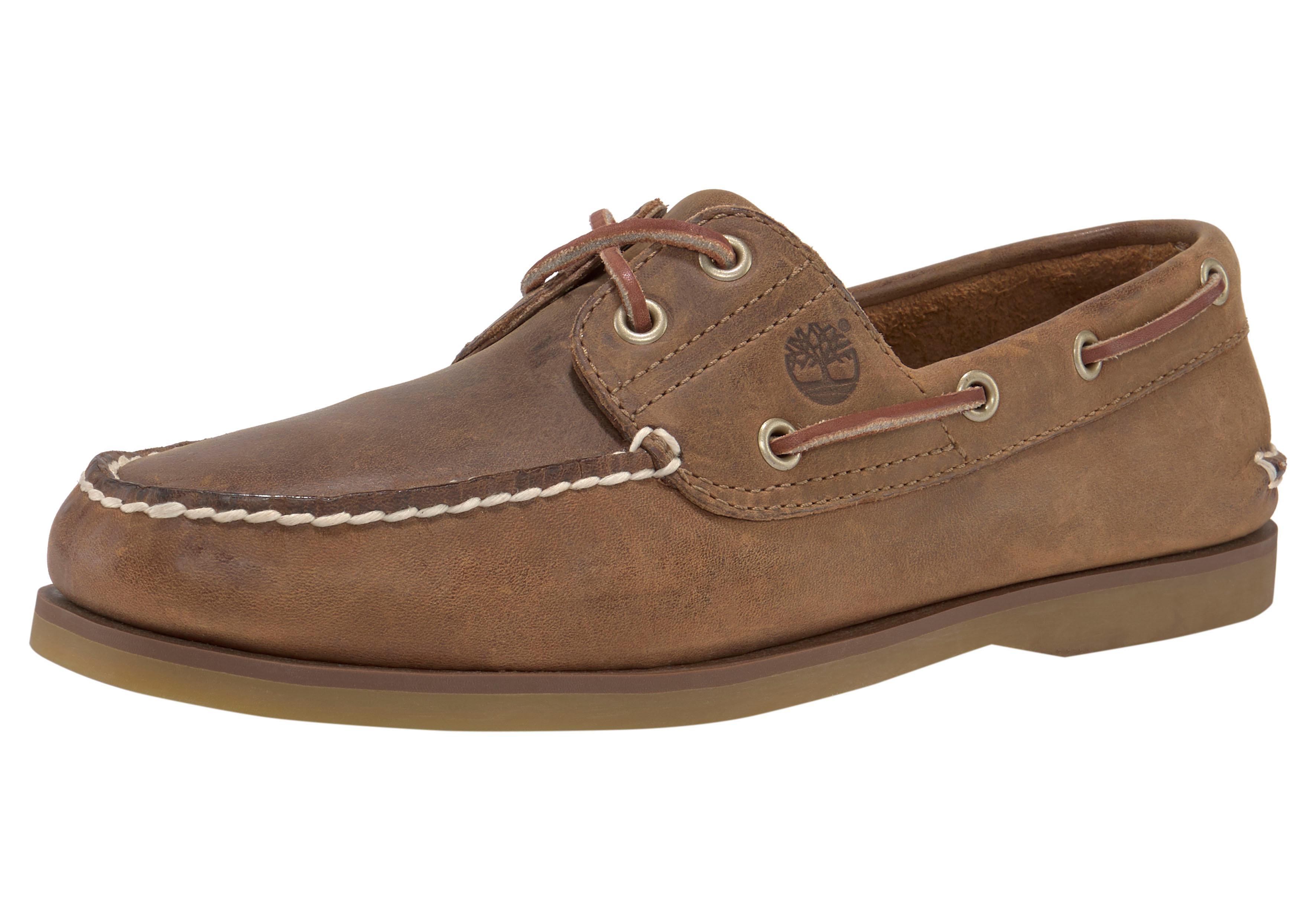Bootsschuh TIMBERLAND "CLASSIC BOAT BOAT SHOE", Damen, Gr. 41, braun (dunkelbraun), Leder, Schuhe Bootsschuh, Classic Bootsschuh aus Timberland Premium Leder