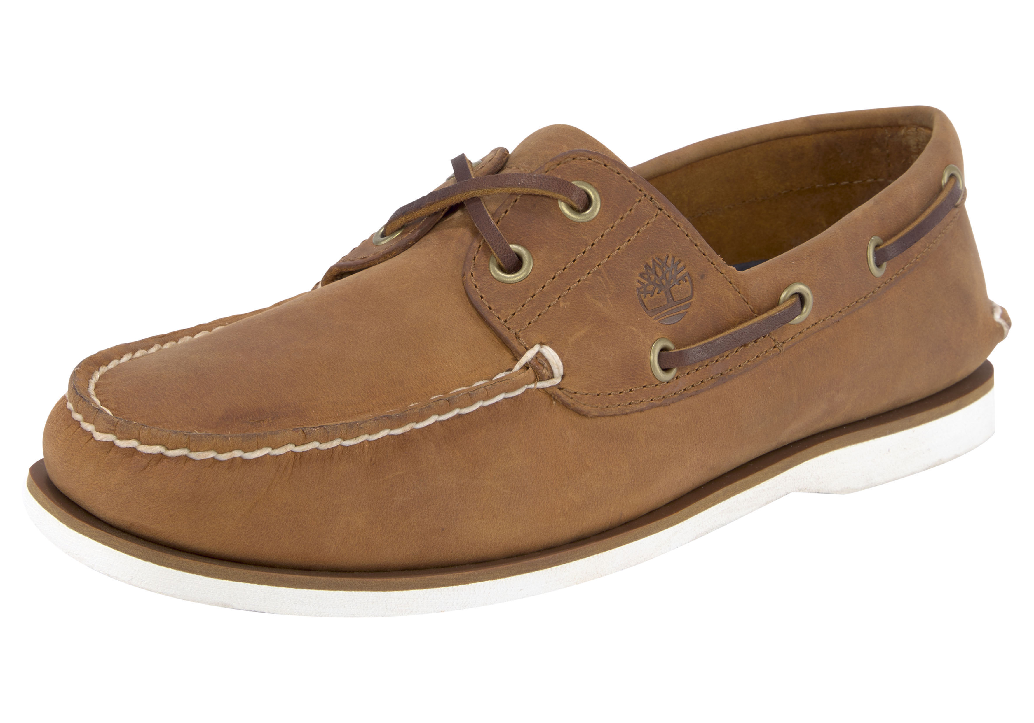 Bootsschuh TIMBERLAND "CLASSIC BOAT BOAT SHOE", Herren, Gr. 43, braun, Leder, Schuhe Bootsschuh, Classic Bootsschuh aus Timberland Premium Leder