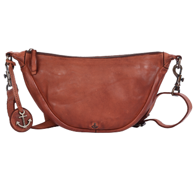 Umhängetasche HARBOUR 2ND "Smilla", Damen, Gr. B/H/T: 33cm x 17cm x 10cm, braun (cognac), Leder, unifarben, Taschen, Handtasche Damen Schultertasche mit abnehmbaren Schulterriemen Image