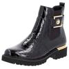 Chelseaboots REMONTE, Damen, Gr. 41, schwarz, Lacklederimitat, Elastischer Einsatz, glänzend, modisch, Schuhe, Blockabsatz, Boots, Stiefelette mit praktischem Innen-Reißverschluss