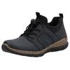 Slip-On Sneaker RIEKER, Damen, Gr. 40, schwarz (nachtblau, schwarz), Lederimitat, Textil, sportlich, Schuhe Sneaker, Schlupfschuh, Freizeitschuh, Halbschuh mit praktischen Anziehlaschen