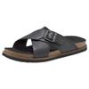Outdoorsandale TIMBERLAND "Amalfi Vibes Cross Slide", Gr. 41,5, schwarz (schwarz, leather), Leder, sportlich, Schuhe