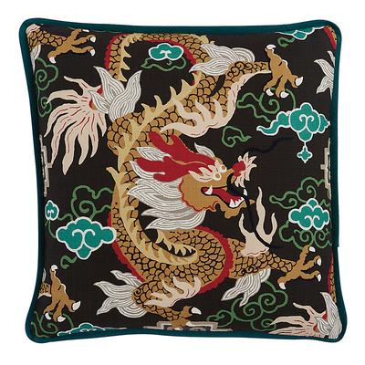 Jia Dragon Pillow - Black/Gold - Ballard Designs