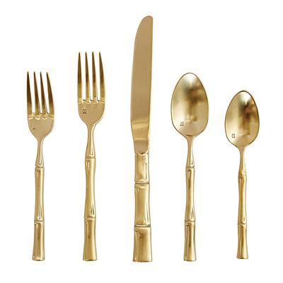 Pierre Bamboo 5-Piece Flatware Set - Champagne - Ballard Designs