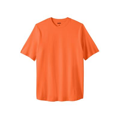 Men's Big & Tall Shrink-Less Lightweight Crewneck T-Shirt by KingSize in Vibrant Orange (Size XL)