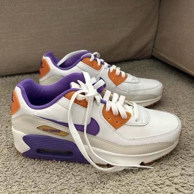 Nike Shoes | Big Kids' Nike Air Max 90 Casual Shoes | Color: Purple/White | Size: 6b