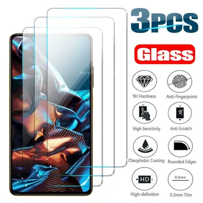 3Pcs Schutz Glas Für Xiaomi Poco F3 F4 GT F5 Pro 9H Screen Protectors Gehärtetem Glas Für POCO X3 NFC X4 X5 X6 Pro 5G Film