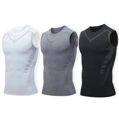 Ionische Formung Weste Body Shaper Weste Kompression Tank Top Männer abnehmen Bauch Weste haut freundliche Bauch kontrolle ärmellose Hemden Image