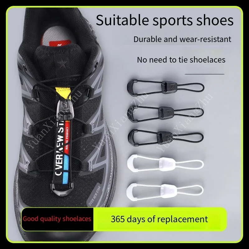 Neue Schnürsenkel ohne Krawatte, runde Tennisschnürsenkel ohne Krawatten, für Erwachsene und Kinder, hochwertige Laufschuhe, Schnürsenkel, Schwarz, Weiß, Schuhe, Zubehör Image