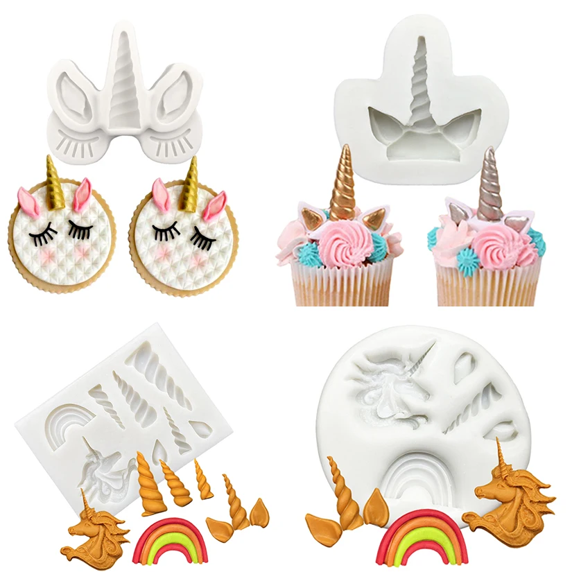 Einhorn Silikon Sugarcraft Form Harz Werkzeuge Cupcake Backform Fondant Kuchen Dekorieren Werkzeuge Image