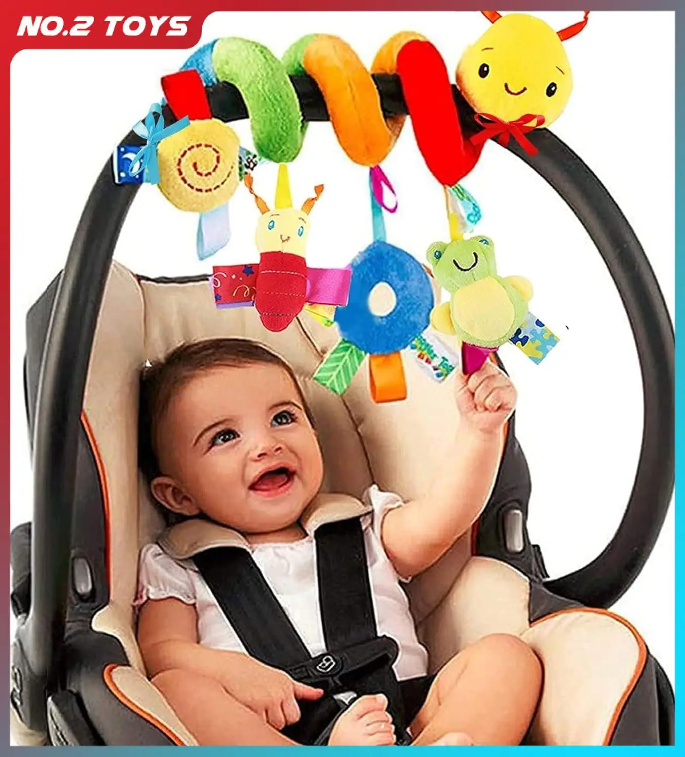 Autositz-Spielzeug, Säuglings-Plüsch-Hängespielzeug für Babys, 0, 3, 6, 12 Monate, Kinderwagen, Kinderbett, mobile Rasseln, Bettwickel, Plüsch-Babyspielzeug, Geschenk