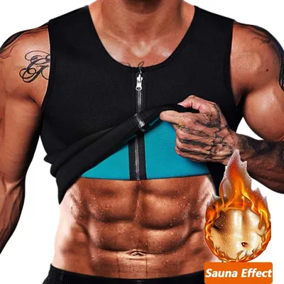 Männer Abnehmen Weste Sauna Schweiß Weste Body Shaper Neopren Tank Top Bauch Kontrolle Taille Trainer Fett Brennen Shapewear Image