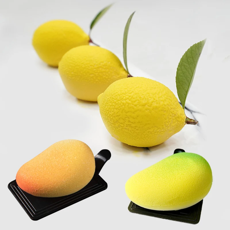 Obst Design Silikon Kuchen Formen Mango oder Zitrone Geformt Mousse Kuchen Formen Küche Lebensmittel Grade Backformen Dessert Dekorieren Werkzeuge Image