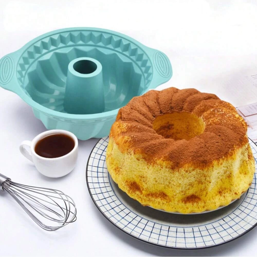 Silikon Geriffelte Bunt Kuchen Pan 3D Runde Form Backformen Küche Geriffelte Rohr Form Muffin Cupcake Formen Kuchen Dekorieren Zubehör Image