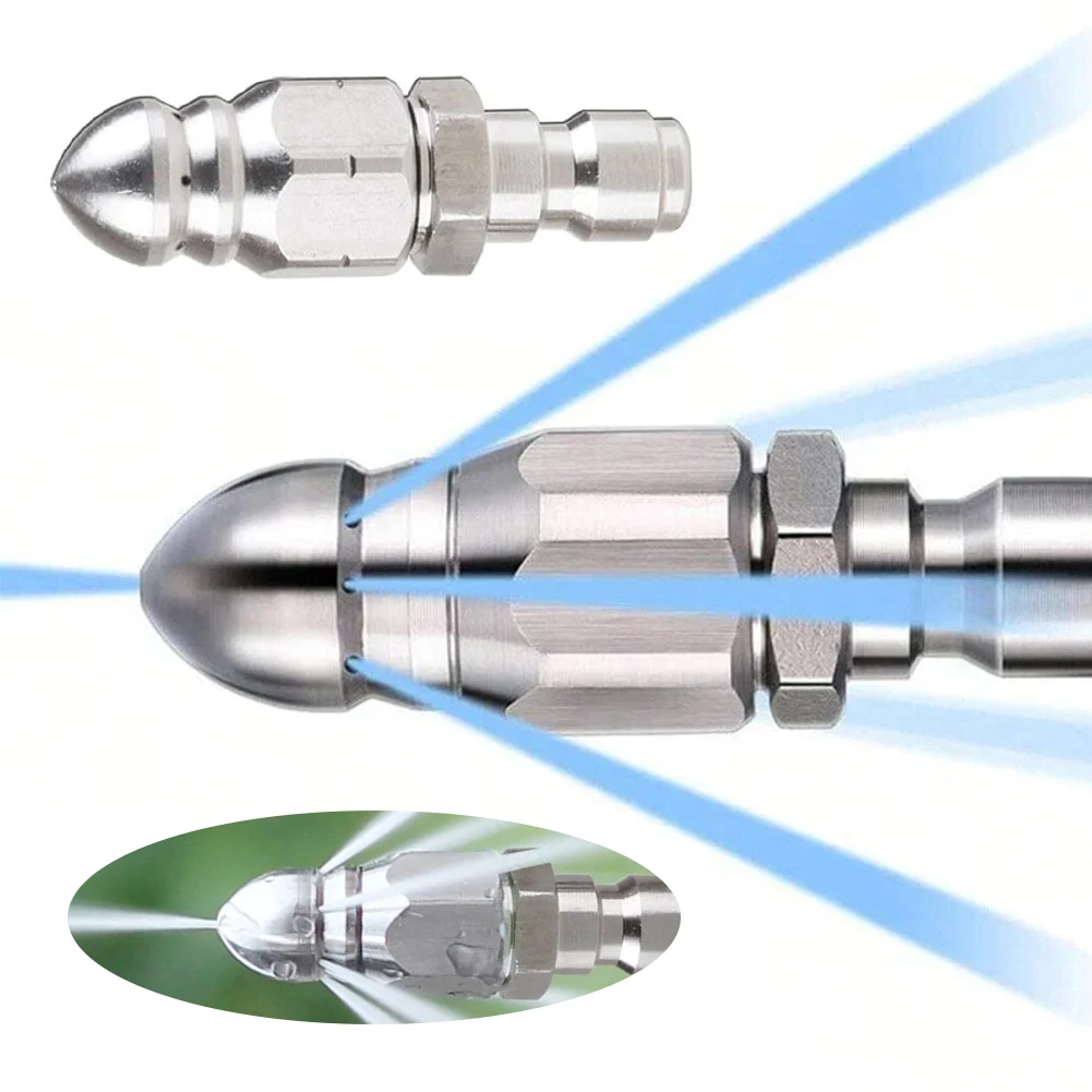 Kanal Jetter Düse Kanal Reinigungs düse 5000 psi Rohr ablauf Wasch werkzeuge Kopf Edelstahl für Drucks trahl ablauf reiniger Image