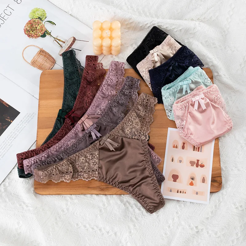 Europäischen Stil Sexy Tangas Mode Ausgehöhlt Komfort Höschen Niedrige Taille Nahtlose G-String T Hosen Sexy Spitze Höschen Dessous