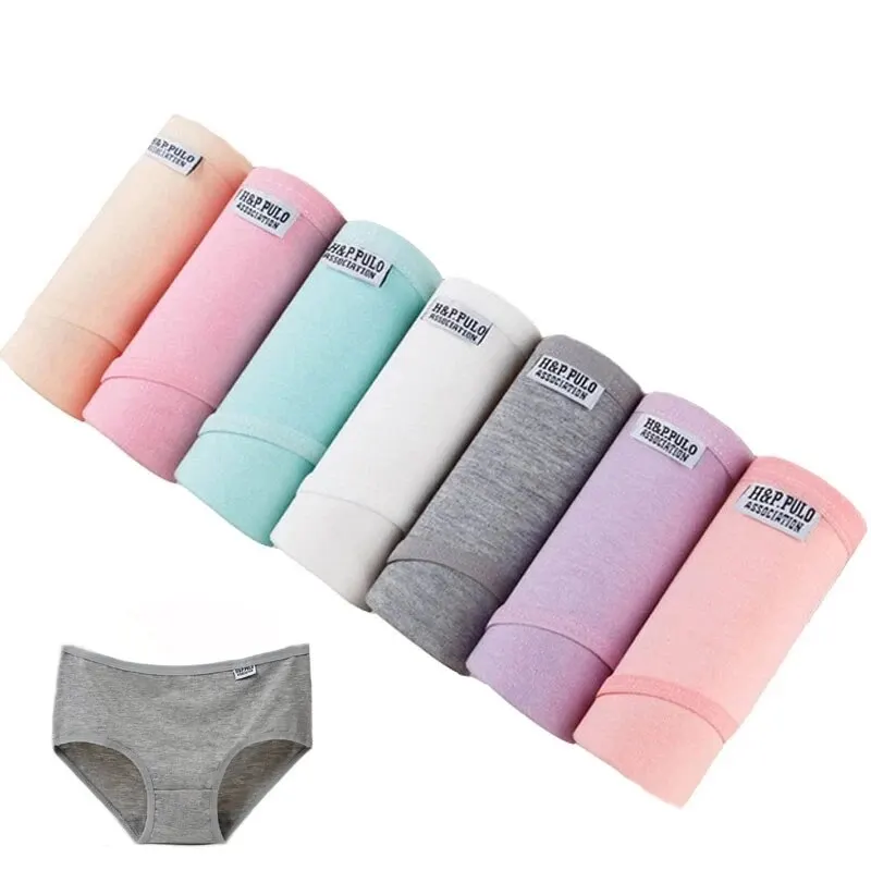 Culottes en coton grande taille pour femmes, sous-vêtements pour filles, slips pour filles, respirant, solide, document, culotte, sous-pantalon, lingerie féminine, M-4XL, lot de 7 pièces
