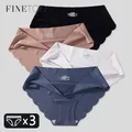 FINETOO Mutandine senza cuciture da donna 3 pezzi / set M-XL Slip a vita bassa Biancheria intima