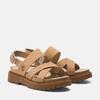 Sandale TIMBERLAND "Clairemont Way CROSS STRAP SANDAL", Gr. 42 (11), beige (md bei nubuc), Leder, sportlich, Schuhe