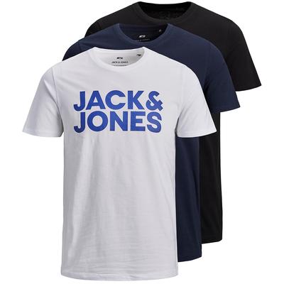 JACK&JONES Herren Jjecorp Logo Multi-Pack T-Shirts, Basic Kurzarm, 3er-Pack