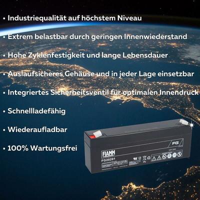 Blei-Akku FG20201 Pb 12V / 2Ah Faston 4,8 - Fiamm Image