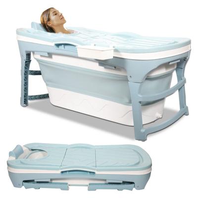 Badewanne Erwachsene Faltbare Badewanne tragbar Wanne mit Abdeckung für Dusche und Spa 118cm