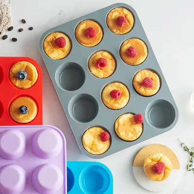 12 Holes Silicone Baking Mold for Baking 3D Bakeware Chocolate Round Sphere Mold Cupcake Pan Cake
