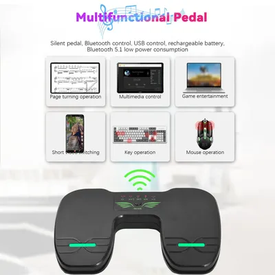 Wireless Page Turner Pedal Music Page Turner for Tablets Smartphones BT Foot Page Turner