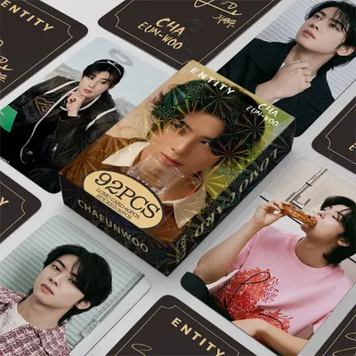 92PCS Astro Cha EunWoo Korean Singer LOMO Card Photo Card Stickers Korean Idol Fan Gift
