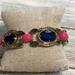 J. Crew Jewelry | J.Crew Jcrew Ornate Bracelet Blue Pink Gold Tone Crystals Links Stunning 7" | Color: Pink | Size: Os