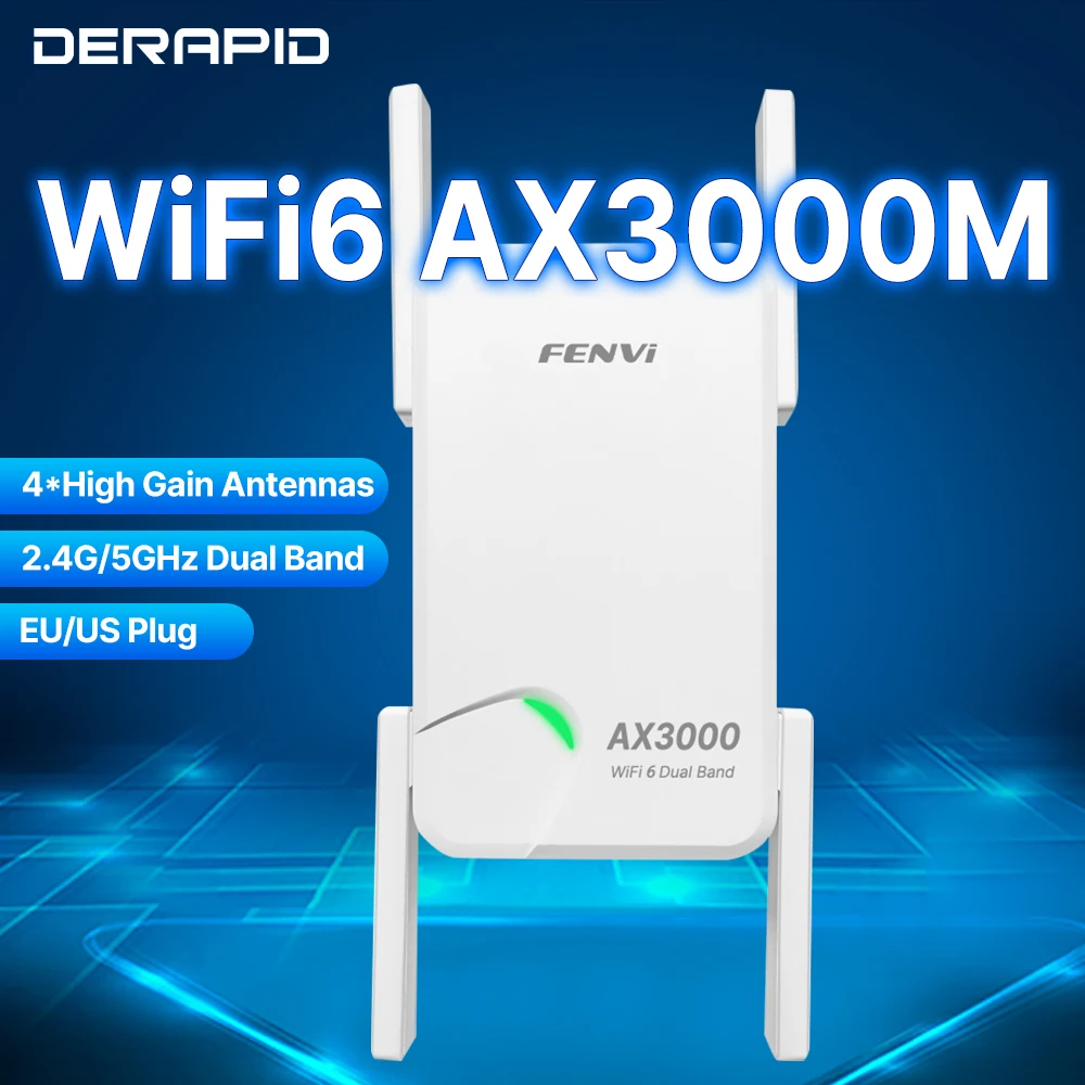 AX3000 WiFi 6 Repeater Roteador Wi-Fi 6 Signalverstärker 5G 2,4G 802.11ac Gigabit Long Range WiFi Extender Verstärker WPS Einfaches Set Image