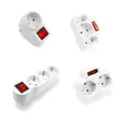 Adaptateur de prise ue avec interrupteur marche/arrêt, convertisseur de puissance 1 à 1/2/3 voies, prise électrique Standard ue, adaptateur de prise stéréo allemande et coréenne