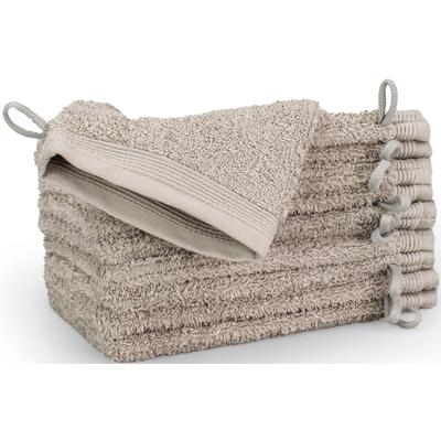 Waschhandschuh MÖVE "Superwuschel 100% Premium Cotton Baumwolle", weiß (cashmere), B:15cm L:20cm, Walkfrottier, Baumwolle, Handtücher (Packung), Waschhandschuh Set mit Bordüre, Made in Germany Image