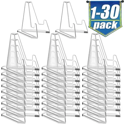 30-1PCS Triangular Card Display Stand Mini Acrylic Idol Photo Picture Holder Stands for Coin Sports Trading Cards Display Racks