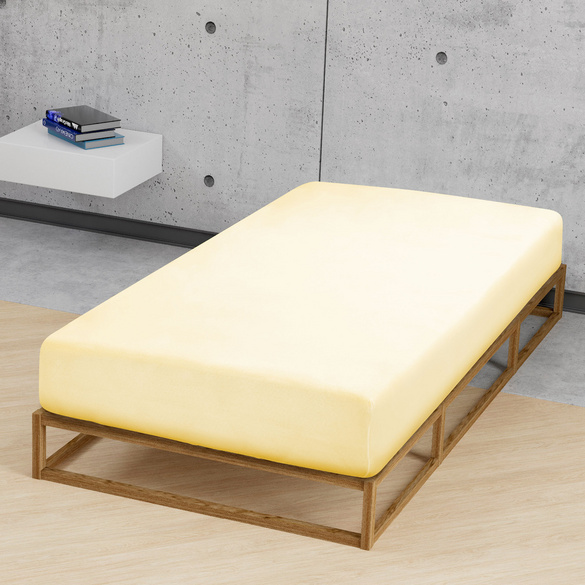 biberna Jersey-Elastic-Spannbetttuch gelb, 1x 120x200 cm - 130x220 cm Image
