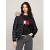 Steppjacke TOMMY JEANS "TJW BASIC HOODED DOWN JACKET EXT", Damen, Gr. XS (34), schwarz, Web, Steppware, Obermaterial: 100% Polyester. Futter: 100% Polyester. Wattierung: 70% Daunen, 30% Federn, unifarben, casual, regular fit hüftlang, Langarm...