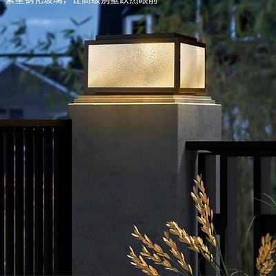 LED Outdoor Post Light Warm White 25/30/40cm Modern Post Caps Light With Frosted Glass Deck Fence Cap Light Waterproof Column Lights Pillar Lamp Outside Housing Landscape Pathway Lights For Patio Garden 110-240V